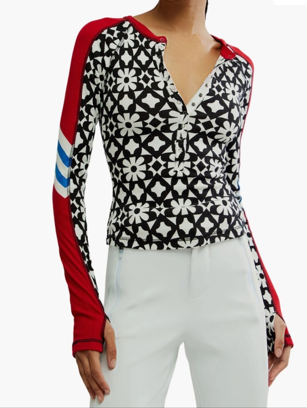 Free People Movement Kick-Off Print Henley